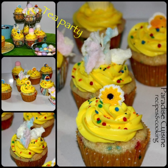 ParadiseCuisine , Recipes &Cooking Funfetti cupcakes with Lemon Cream