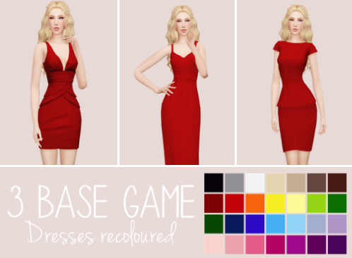 My Sims 4 Blog: 3 Base Game Dresses Recolored by Purrsephonesims
