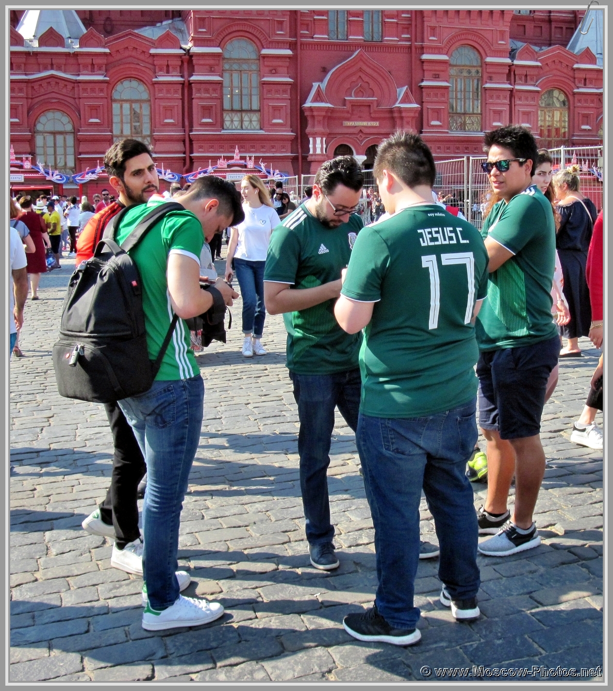 Football fans on Red Square in Moscow during the 2018 FIFA World Cup