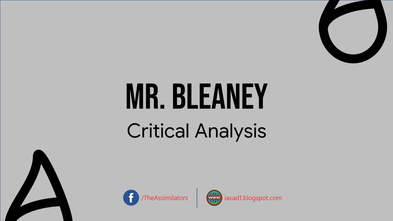 Critical Analysis - Mr. Bleaney