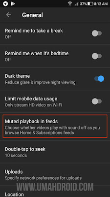 Disable Autoplay di YouTube Home