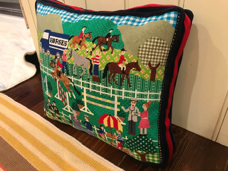 Horse Country Chic The Cutest Needlepoint Horse Pillow Ever