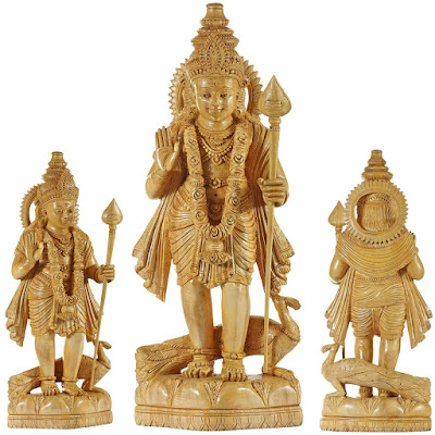Lord Kartikeya - Wooden Sculpture