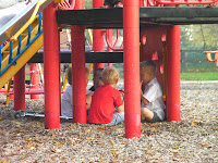 chocolate biscuits in the playground