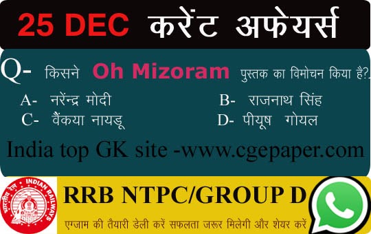 25 december 2020 current affairs hindi