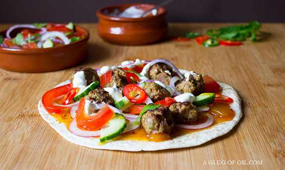 Indian spiced Lamb Meatball Wraps