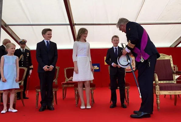 King Philippe, Queen Mathilde, Crown Princess Elisabeth, Princess Eleonore, Prince Gabriel, Prince Emmanuel of Belgium