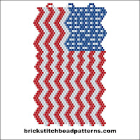Free intermediate brick stitch bracelet pattern color chart.