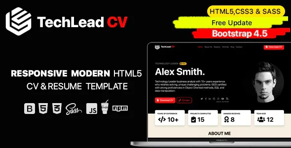 Best Responsive Professional HTML5 CV and Resume Template