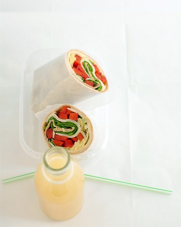 This veggie wrap is loaded with fresh ingredients and yummy flavors. 