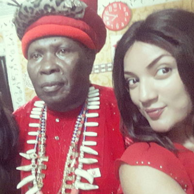5 Photos: Ex-BBN housemate, Uriel Oputa's homecoming in Imo state, visits the Igwe of Oguta