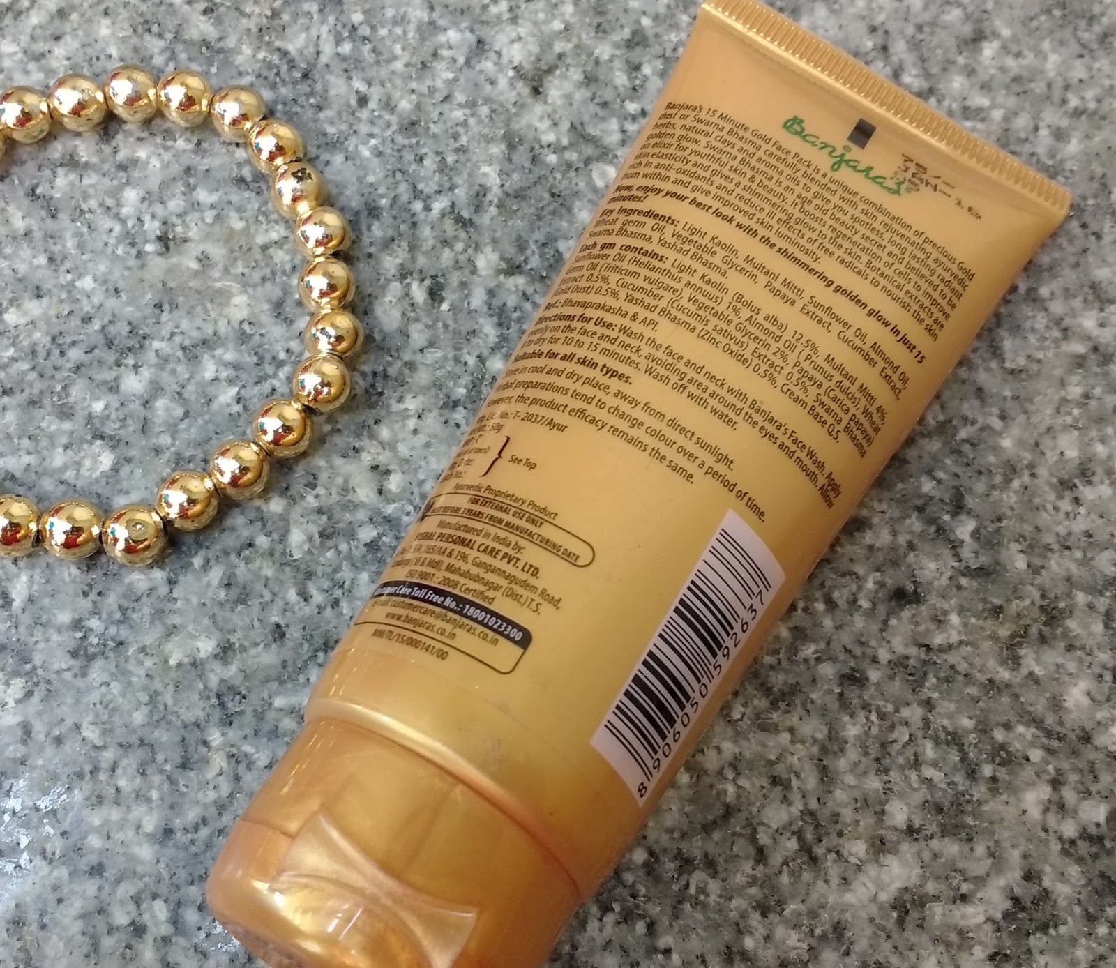 Banjara’s 15 Minutes Face Pack 'Gold' Review Bling Sparkle