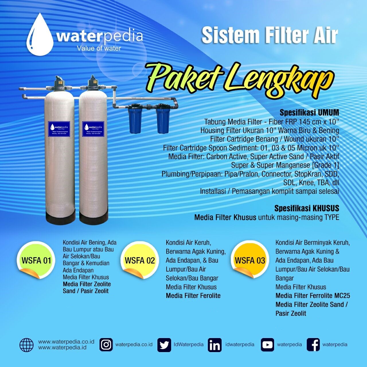 Harga Filter Air Sumur Surabaya Hub. 082133495445 PT Waterpedia
