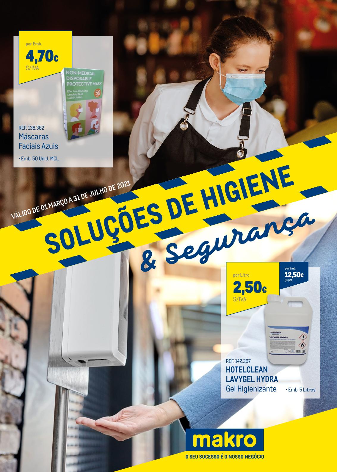 Folheto MAKRO "Soluções de Higiene e Segurança" várias promoções até