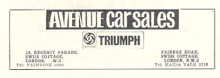 Avenue Car Sales advert from Autocar 19 October 1967