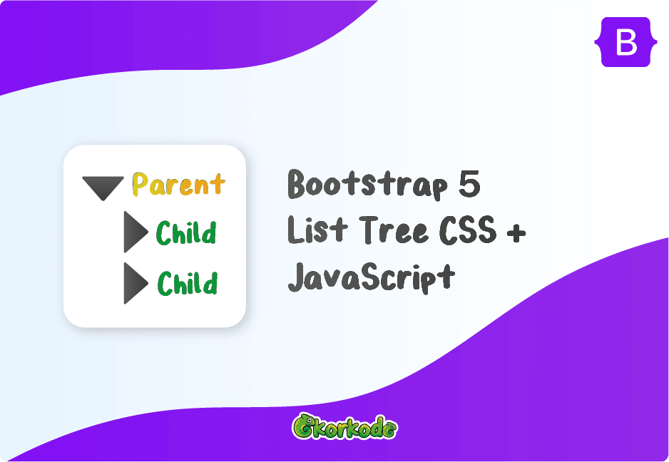 √ Bootstrap 5 List Tree View Sederhana CSS + JavaScript 2023 - ekorkode.com