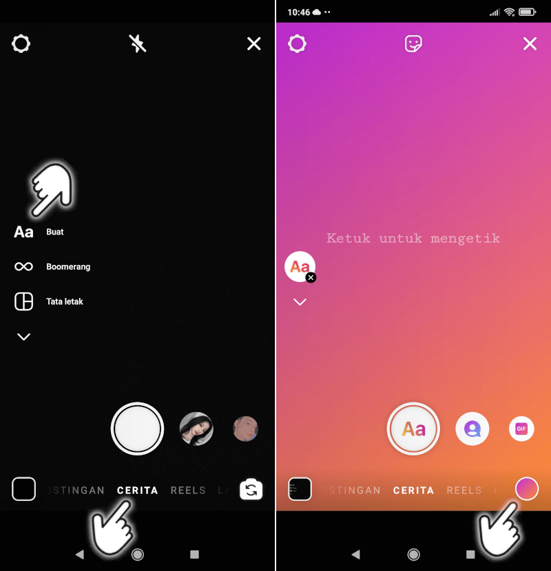 Cara Membuat Tulisan di Instagram Stories dengan Background Warnawarni