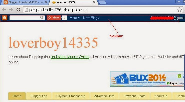 Remove navbar in blogger