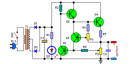 Variable Dc Power Supply Circuit Project
