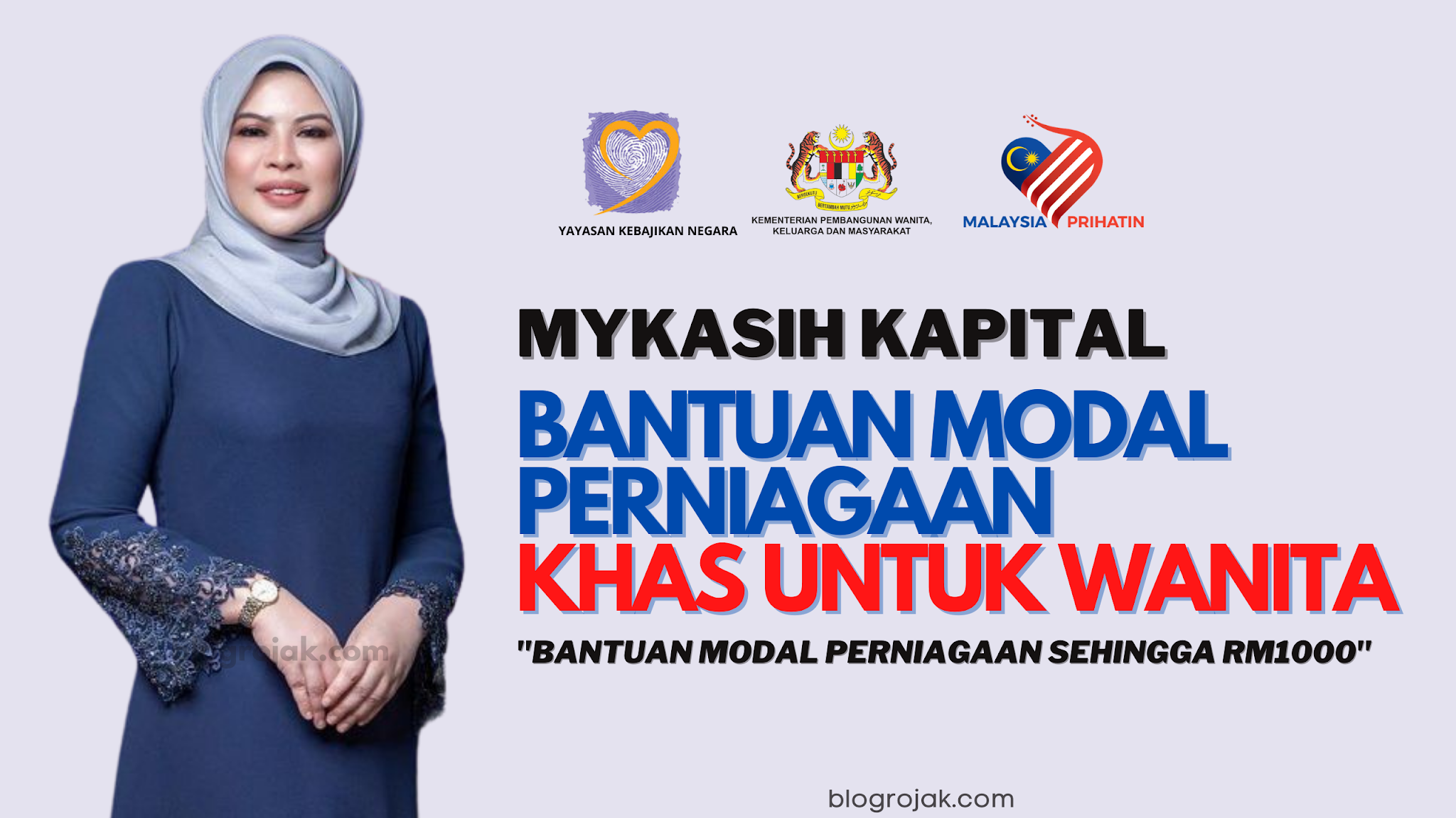 Bantuan Kerajaan sebanyak RM1000 untuk WANITA yang ingin berniaga. Ini
