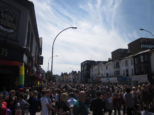 London Road crowd Brighton Pride 