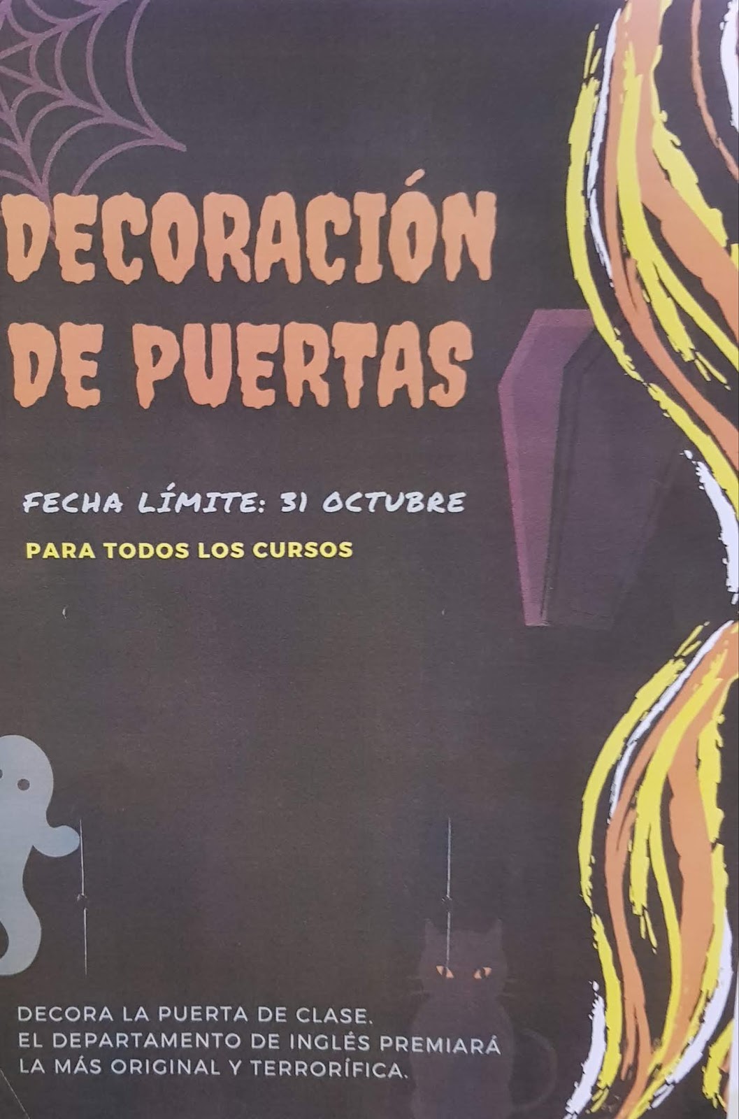 Halloween Is Coming Soon Are You Ready Classroom Door Decorating Contest At Ies Al Qazeres