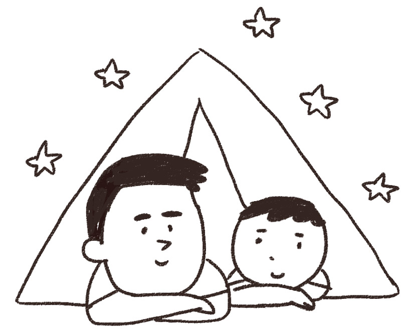 キャンプのイラスト 親子でテント ゆるかわいい無料イラスト素材集