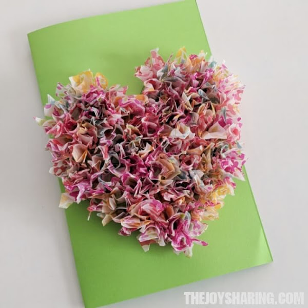 3D Tissue Paper Heart Card - The Joy of Sharing