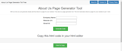 About Us Page Generator tool