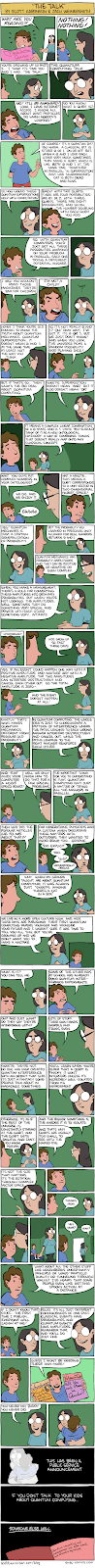 Long comic strip about kid learning Quantum Computing and a Mom trying delicately to have "the talk" - but both mean quantum computing, not the obvious inference.