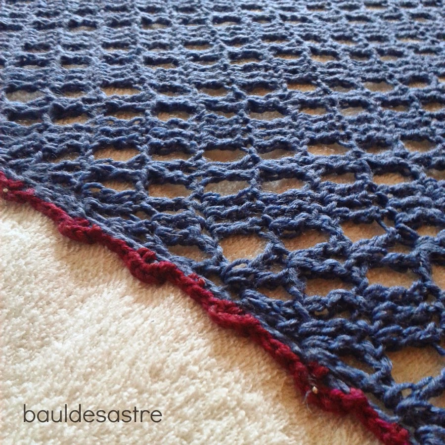 bloquear una labor de ganchillo