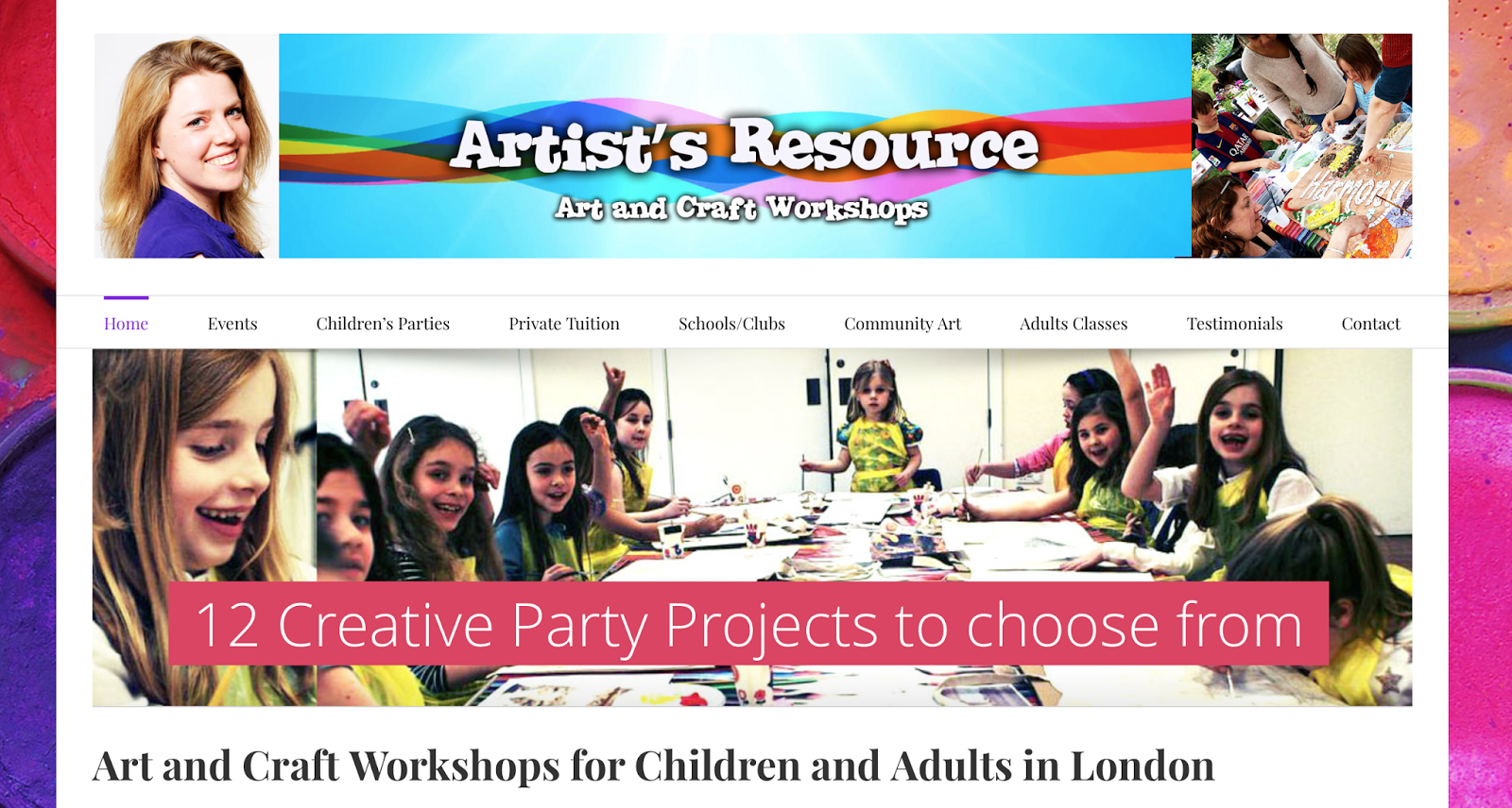 Kids Art Club Children's Birthday Parties North London