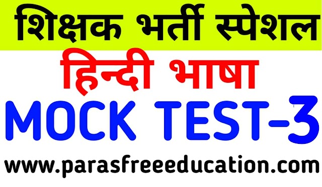 हिन्दी भाषा | Varg 3 Mock Test- 3