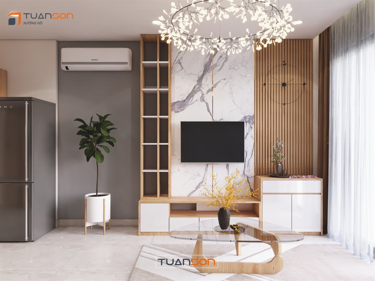 Thiết kế nội thất căn 1PN+1 (43m2) S1.03-xx12 Vinhomes Ocean Park Gia Lâm