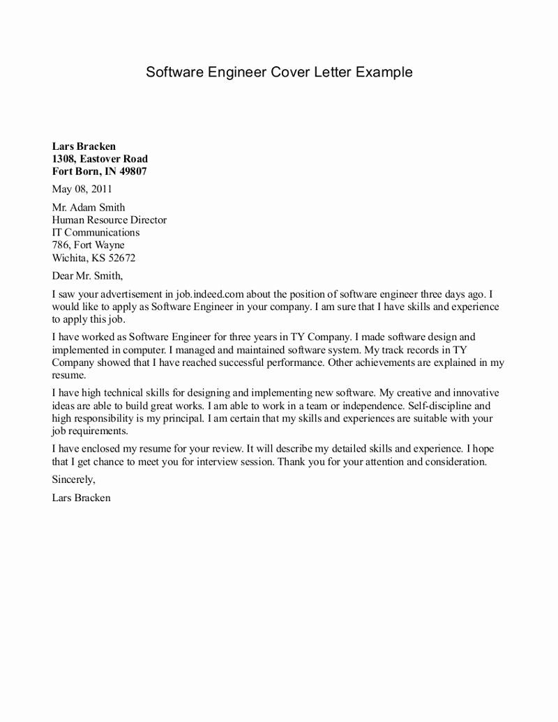 Sample Cover Letter Engineering Internship Resume Letter