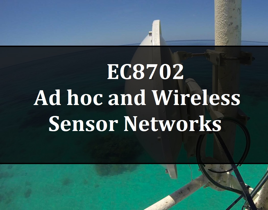 EC8702 Ad hoc and Wireless Sensor Networks (AWSN) MCQ PDF Material with