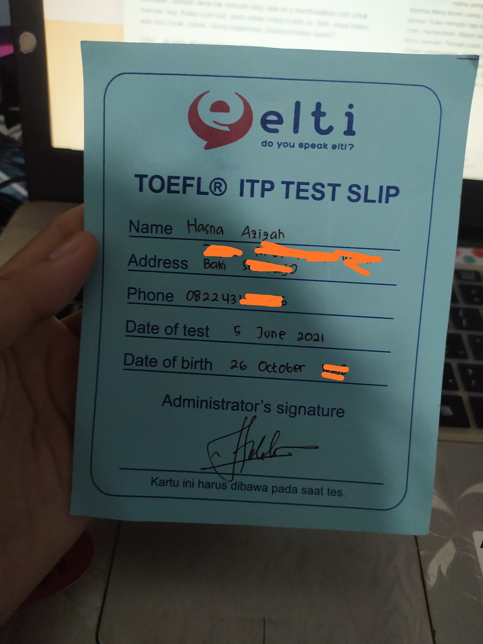 cerita hana Tes TOEFL ITP Offline dan Online Saat Pandemi
