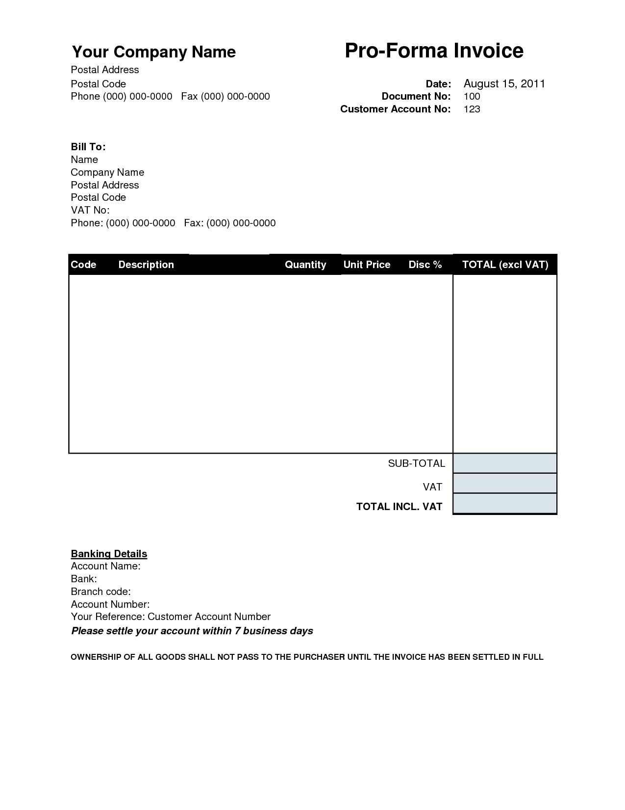 Performance Invoice Invoice Template