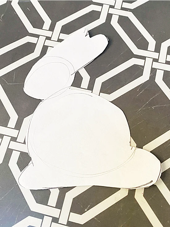 bunny silhouette on copy paper