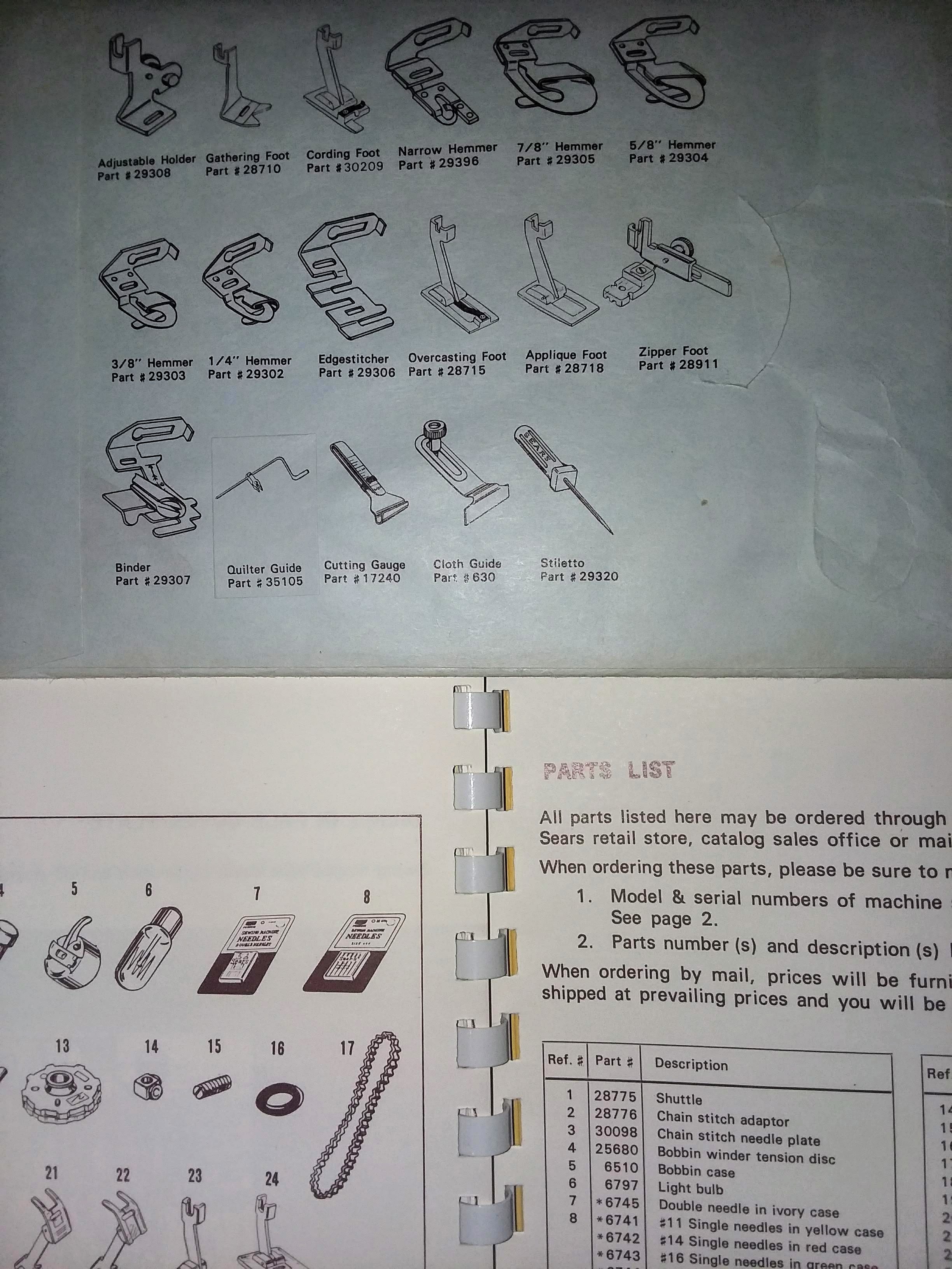 Kenmore Sewing Machine Feet and Adapters version 2
