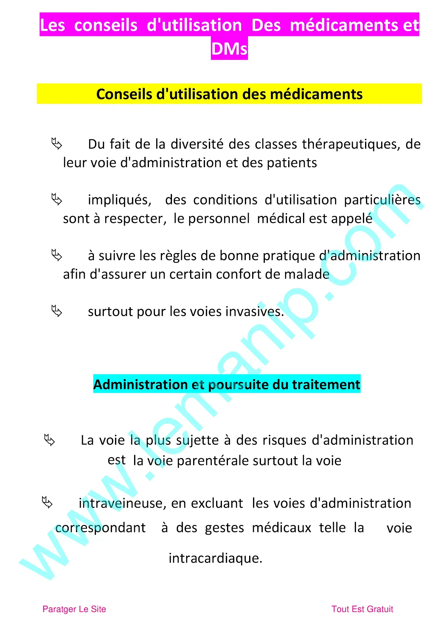 Conseils d'utilisation des médicaments