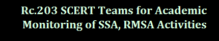 Rc.203 SCERT Teams for Academic Monitoring of SSA, RMSA Activities-Check Lists for Monitoring