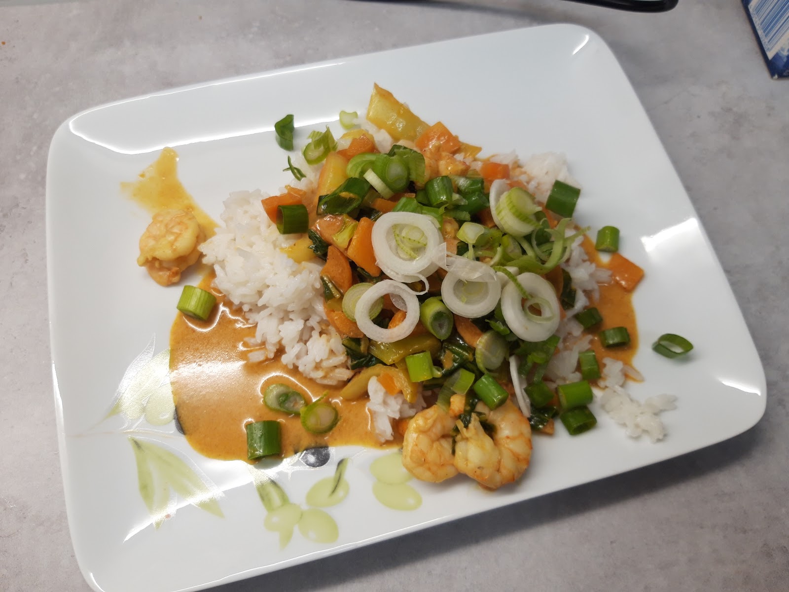 Möhrencurry mit Garnelen Möhrencurry mit Garnelen