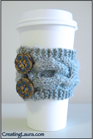 Creating Laura: Purl-Side-Out Beer Cozy Knitting Pattern