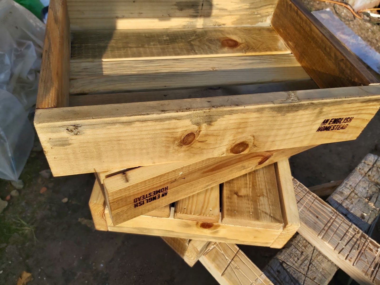 An English Homestead Wooden Seed Trays