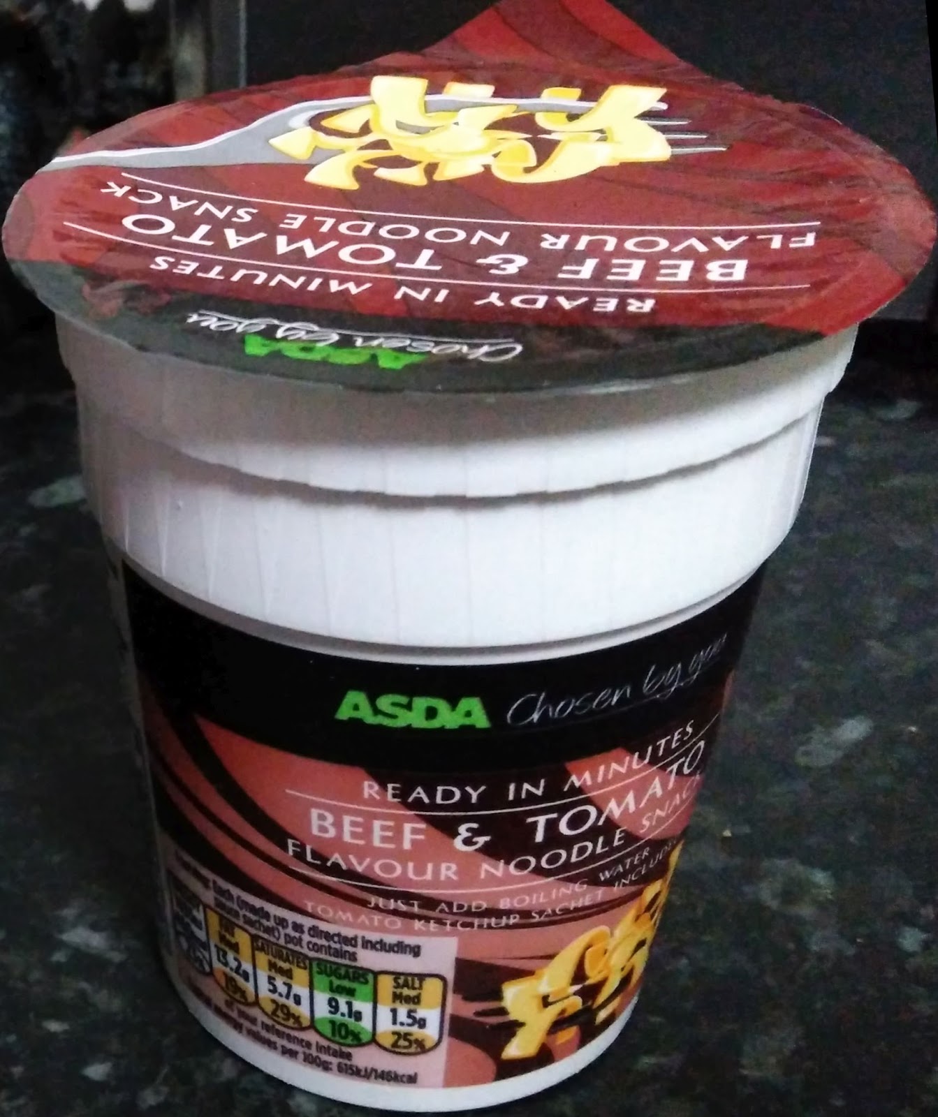 It's a Noodle Bar not a Wine Bar Asda Beef & Tomato Flavour Noodle Snack