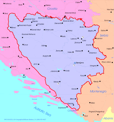 Bosnia y Herzegovina Mapa de la Región