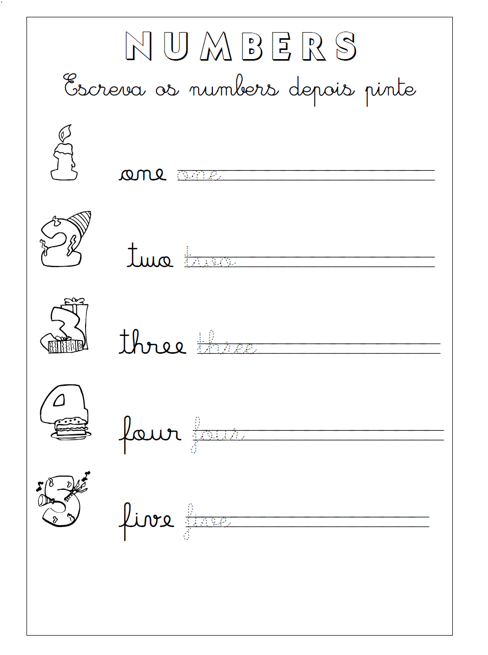 28 Atividades de Inglês sobre Números