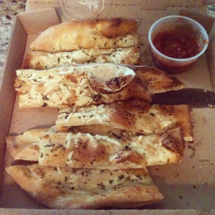 Vegan Inspiration Cheesy Garlic Bread with Marinara Sauce from Plant