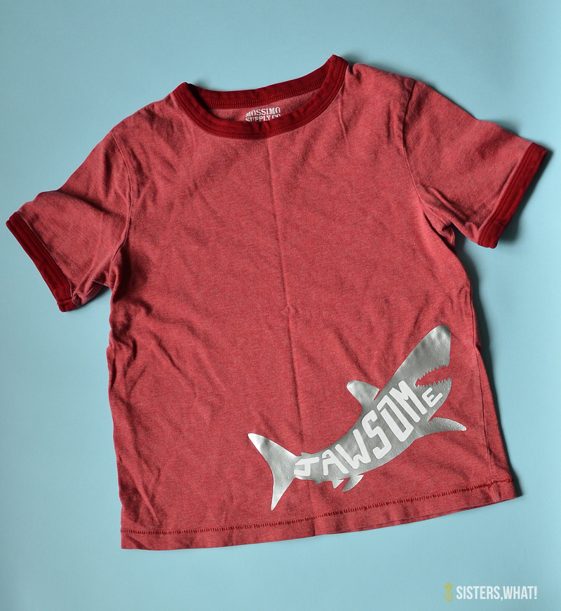 DIY Shark Shirts for Shark Week with heat transfer vinyl - Sisters, What!